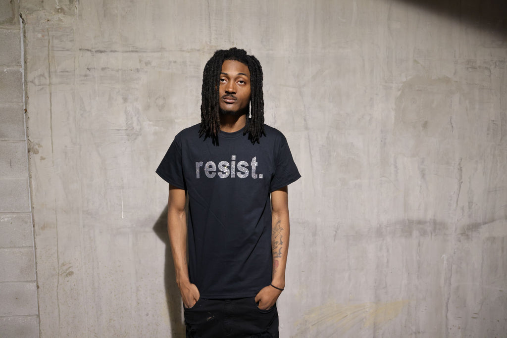 Resist Rhinestone Sparkle Political Protest T-Shirt