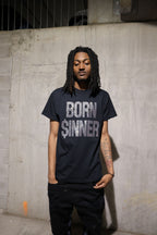 Born Sinner Rhinestone T-Shirt – Bling Sparkle Statement Tee