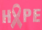 Cancer Awareness Hope Rhinestone Bling Bling Short Sleeve T-shirt