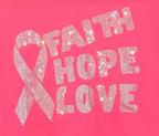 Pink Rhinestone Ribbon T-Shirt: Cancer Awareness Gift