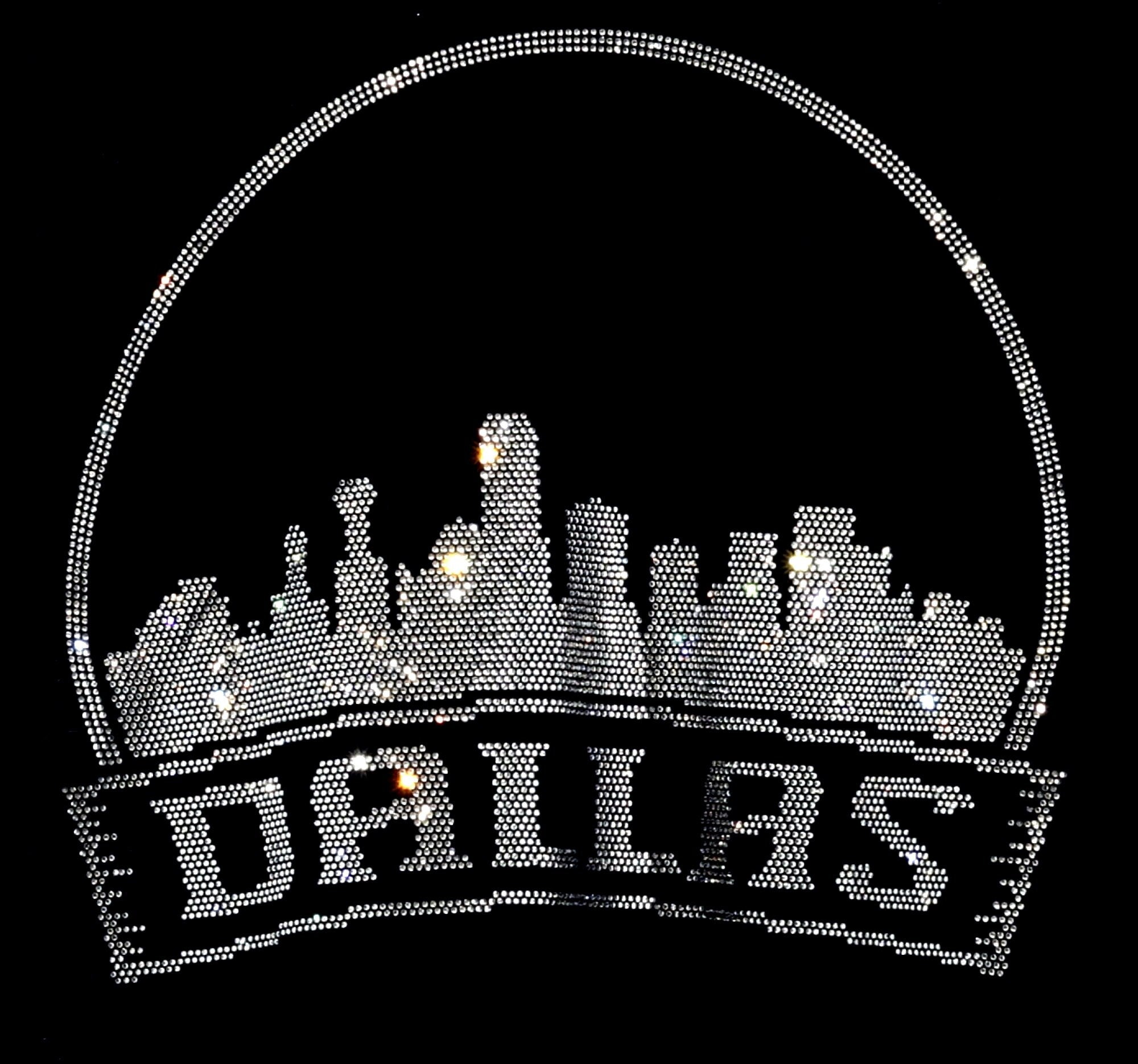 Dallas City Skyline Silhouette Rhinestone Bling T-Shirt, City souvenir Sweatshirt, Custom City Shirt, Aesthetic Vintage Western Tee-Shirt Secondary image