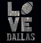 Dallas Shirt, Rhinestone T-shirt, Game Day Shirt, Womens Football Tshirt, Texas gifts, Bling Bling Tee, Dallas Football,