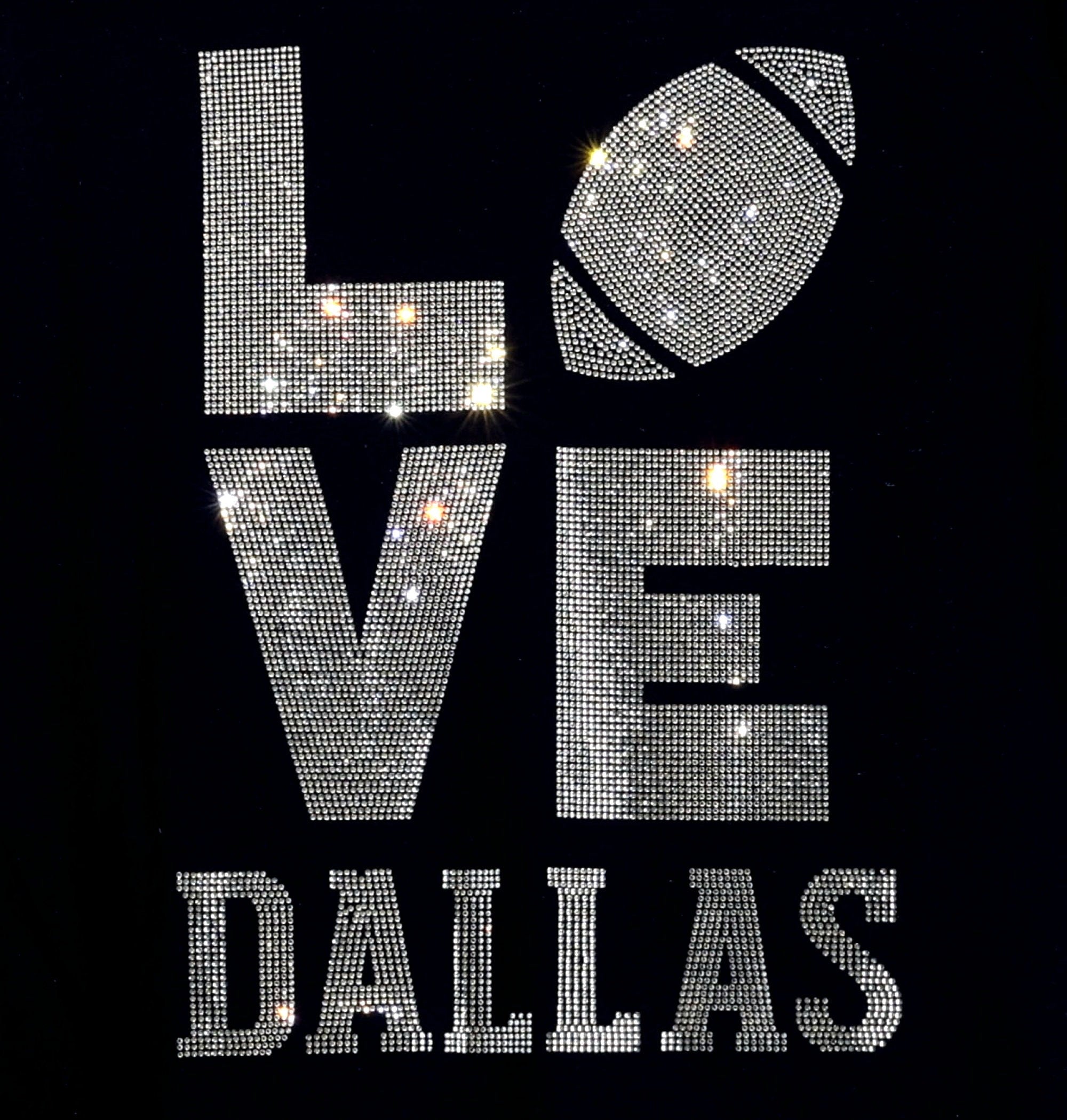 Dallas Shirt, Rhinestone T-shirt, Game Day Shirt, Womens Football Tshirt, Texas gifts, Bling Bling Tee, Dallas Football,