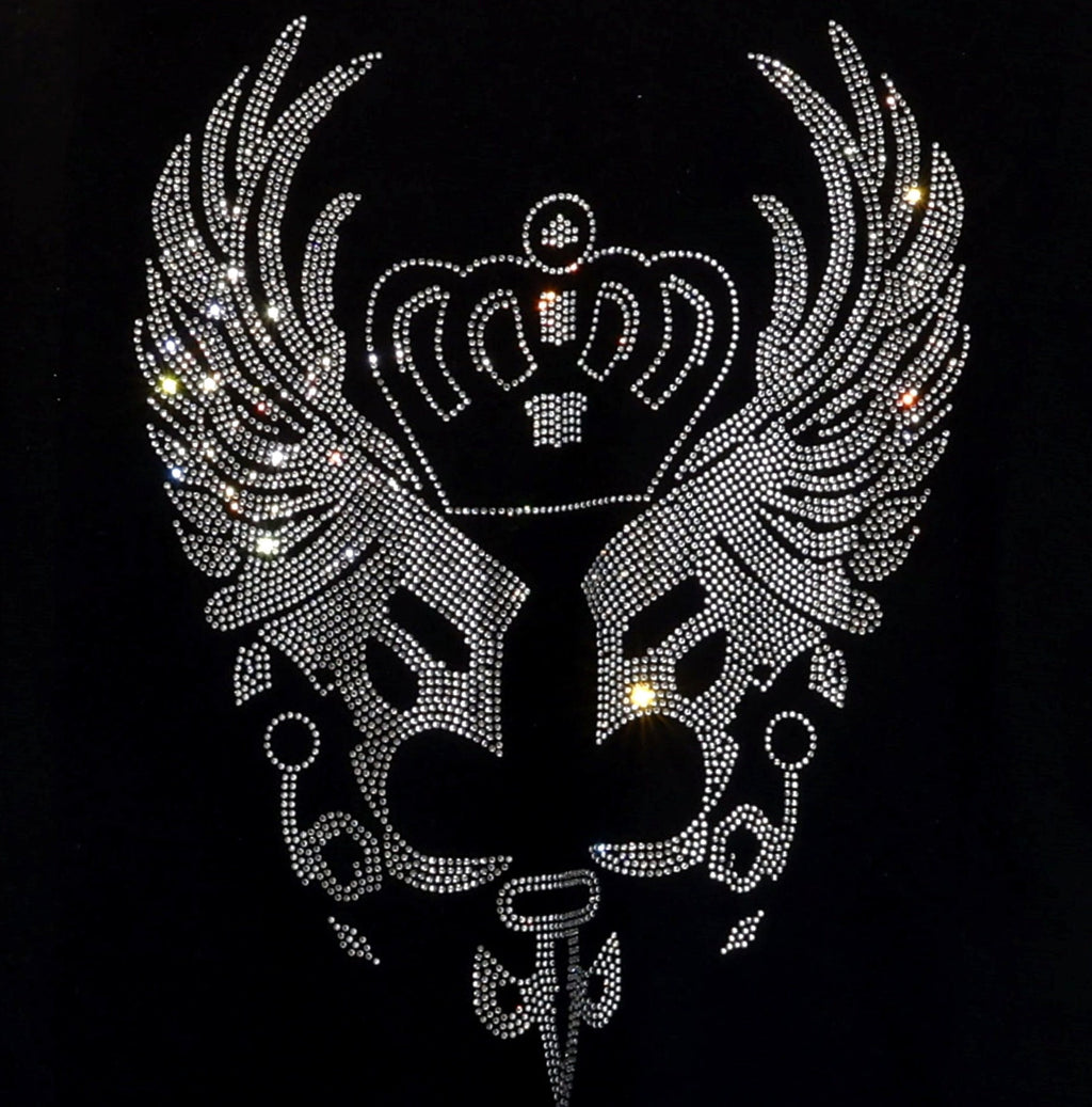 Rhinestone Eagle Wings Crown T-Shirt: Women's Bling Tee