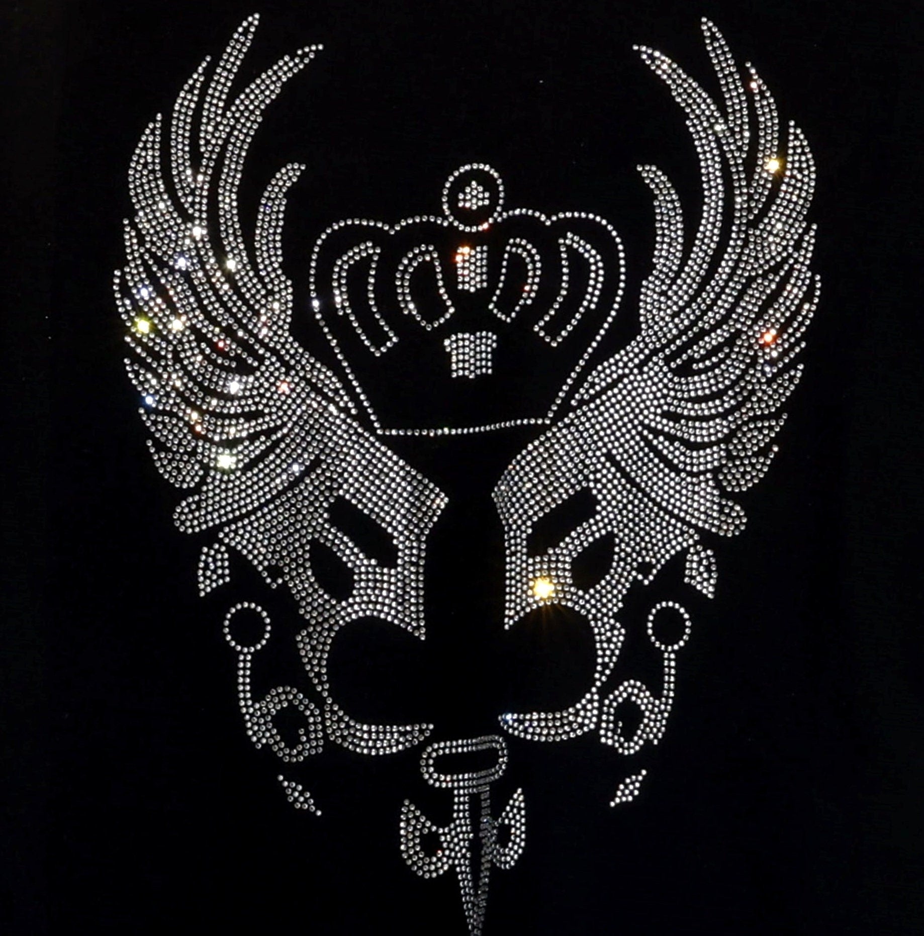 Rhinestone Eagle Wings Crown T-Shirt: Women's Bling Tee