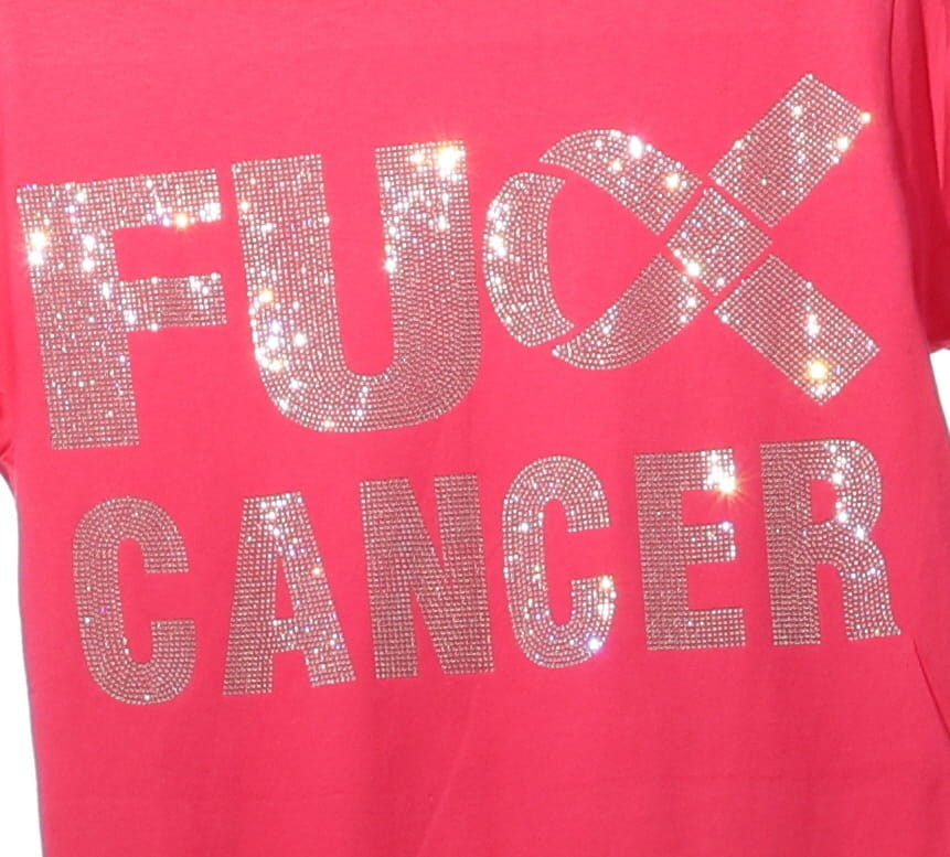 Rhinestone Cancer Awareness T-Shirt: Cancer Warrior Gift