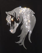 Horse Rhinestone T-Shirt, Horse Lovers Present, Unique Horse Riding Apparel, Social Club Tee-Shirt, Horse Riders Shirt for Men or Women