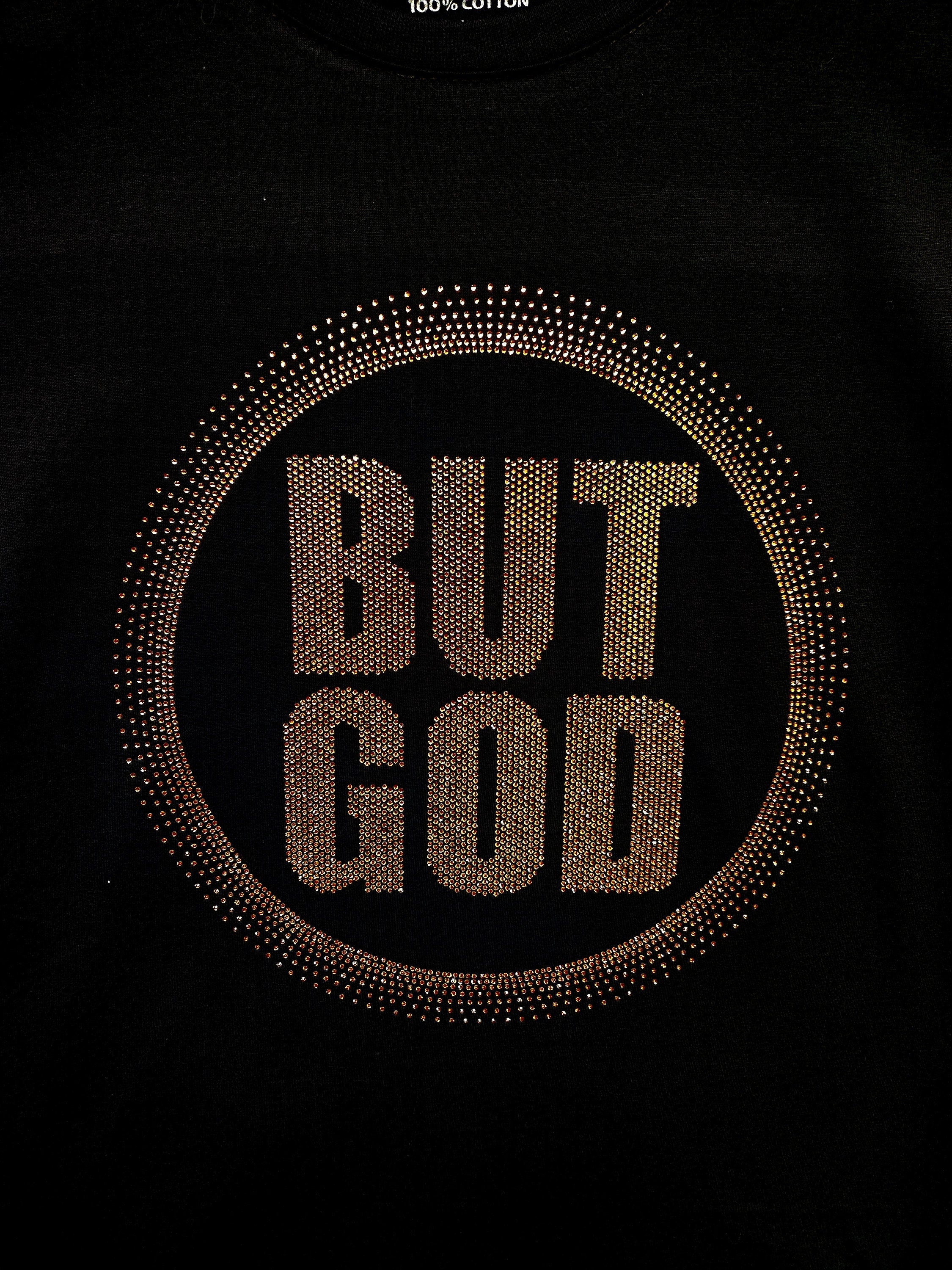 But God Rhinestone T-Shirt, God's Power Sweatshirt, Confession Outfit, Prayer Tee Top, Gratitude Tee-Shirt, Christian Christmas Gift Apparel Secondary image