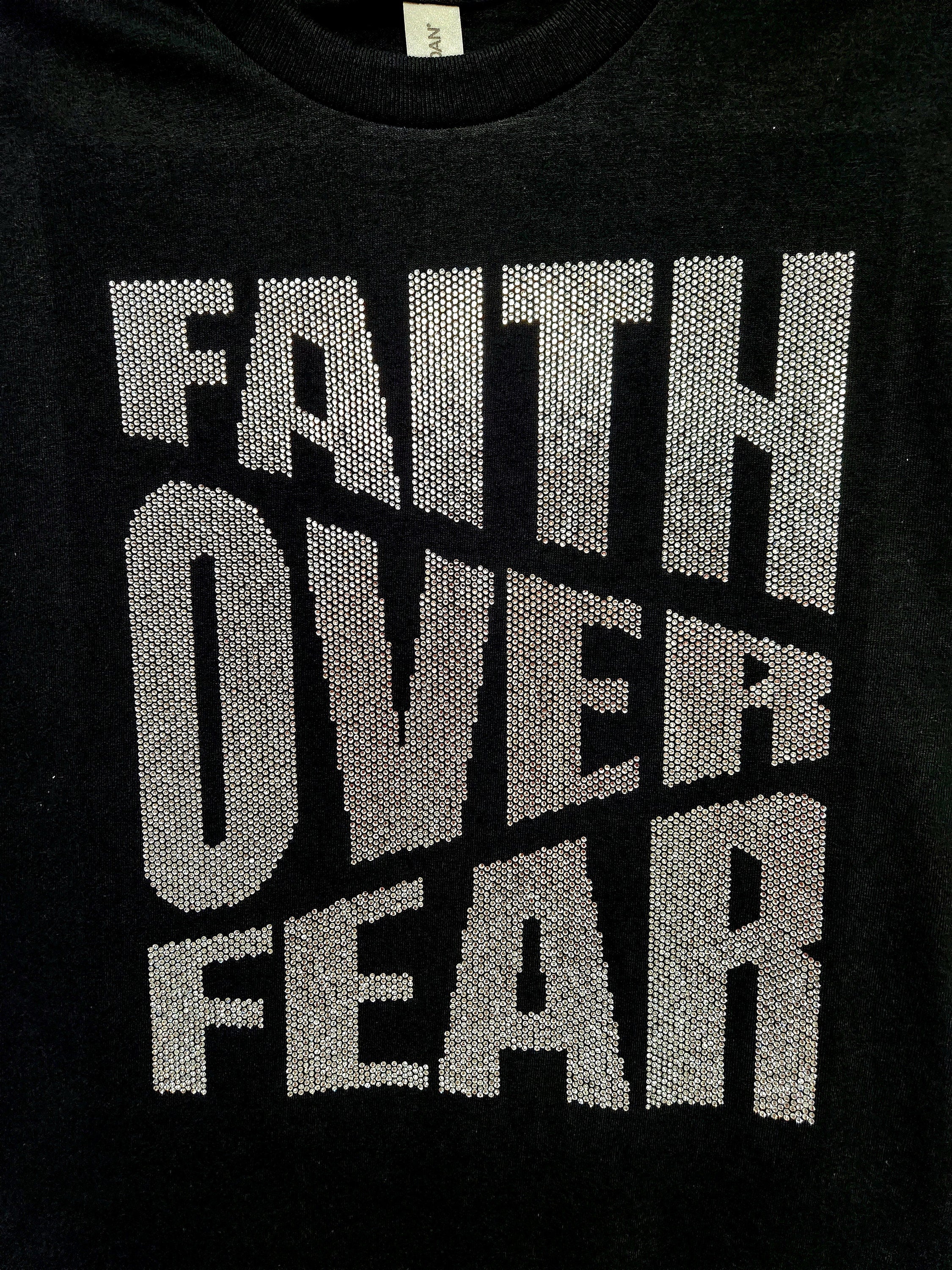 Faith Over Fear Rhinestone T-Shirt: Christian Unisex Apparel Secondary image