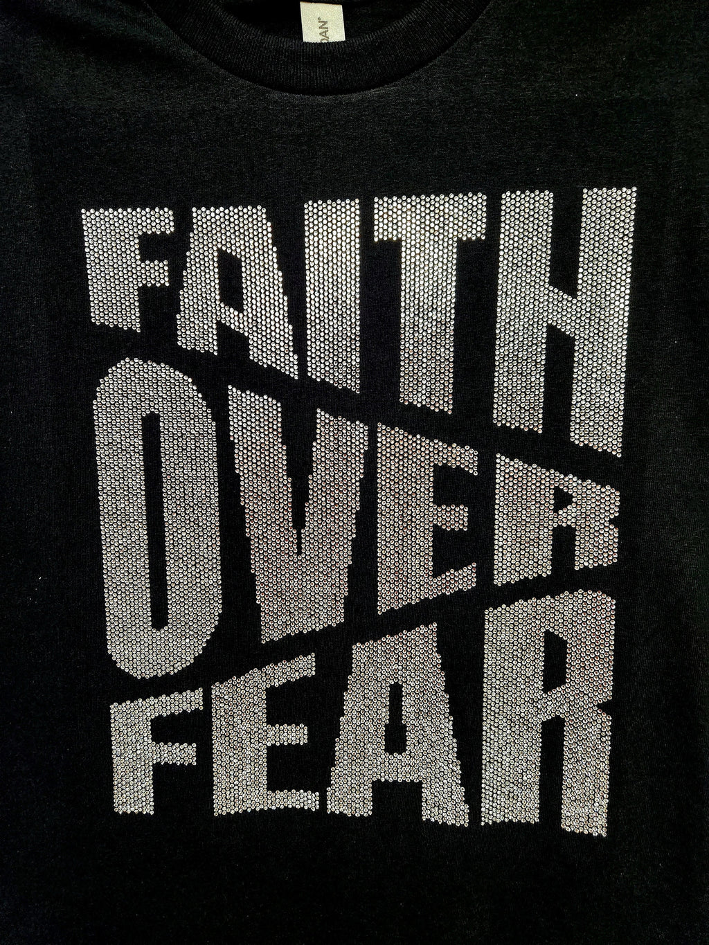 Faith Over Fear Rhinestone T-Shirt: Christian Unisex Apparel