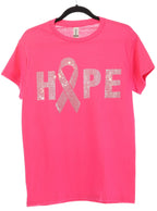 Cancer Awareness Hope Rhinestone Bling Bling Short Sleeve T-shirt