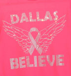 Cancer Awareness Custom City /Name Believe Rhinestone Bling Bling Short Sleeve T-shirt