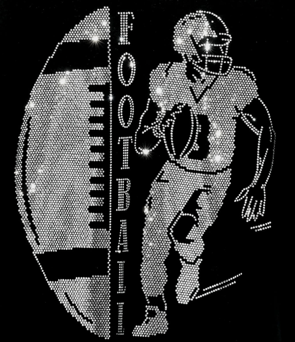 Rhinestone Football Player Shirt: Bling Team Spirit Tee