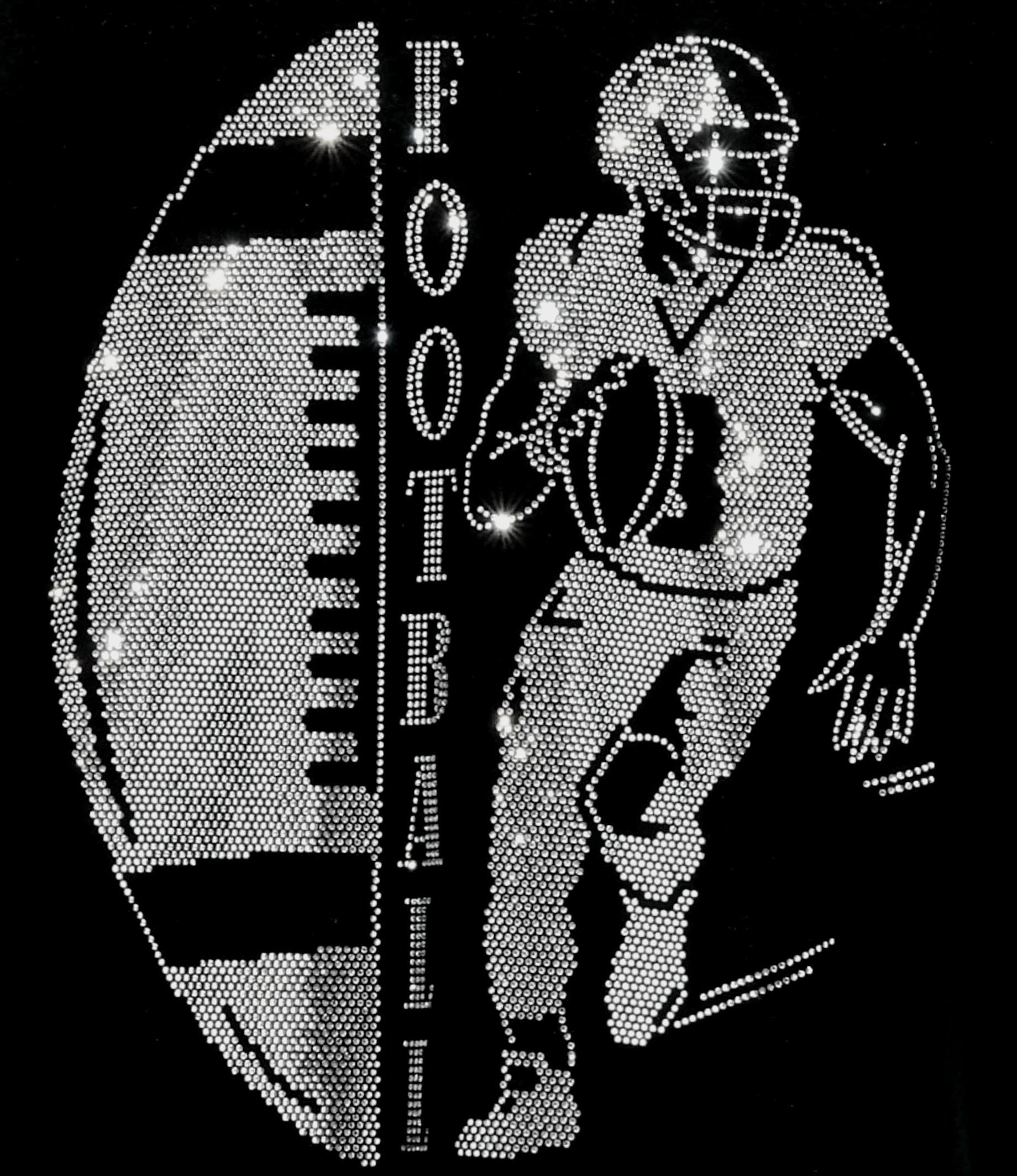 Rhinestone Football Player Shirt: Bling Team Spirit Tee