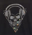 Rock and Roll Skull Rhinestone Bling T-Shirt, Unisex Gothic Outfit, Cool Design Shirt, Music Concert Tour Tee-Shirt, Festival Apparel