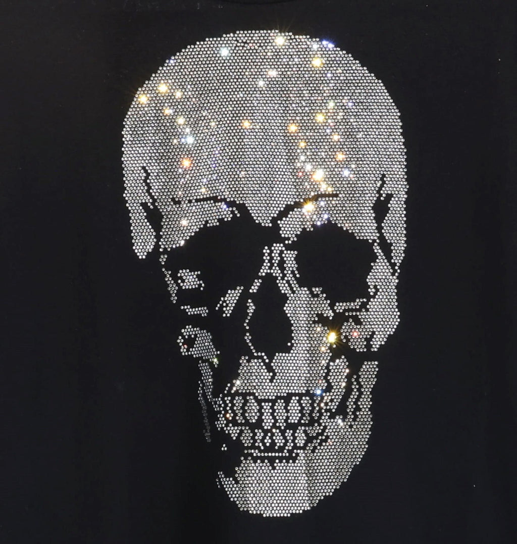 Skull Shirt, Skull Rhinestone Tee, Rhinestone T-Shirt, Bling Bling Tee, Short Sleeve Shirt, Halloween Shirt, graphic tee, comfortable fit