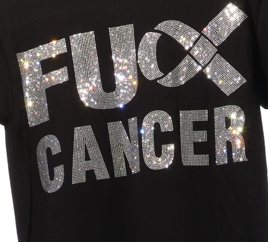 Rhinestone Cancer Awareness T-Shirt: Cancer Warrior Gift