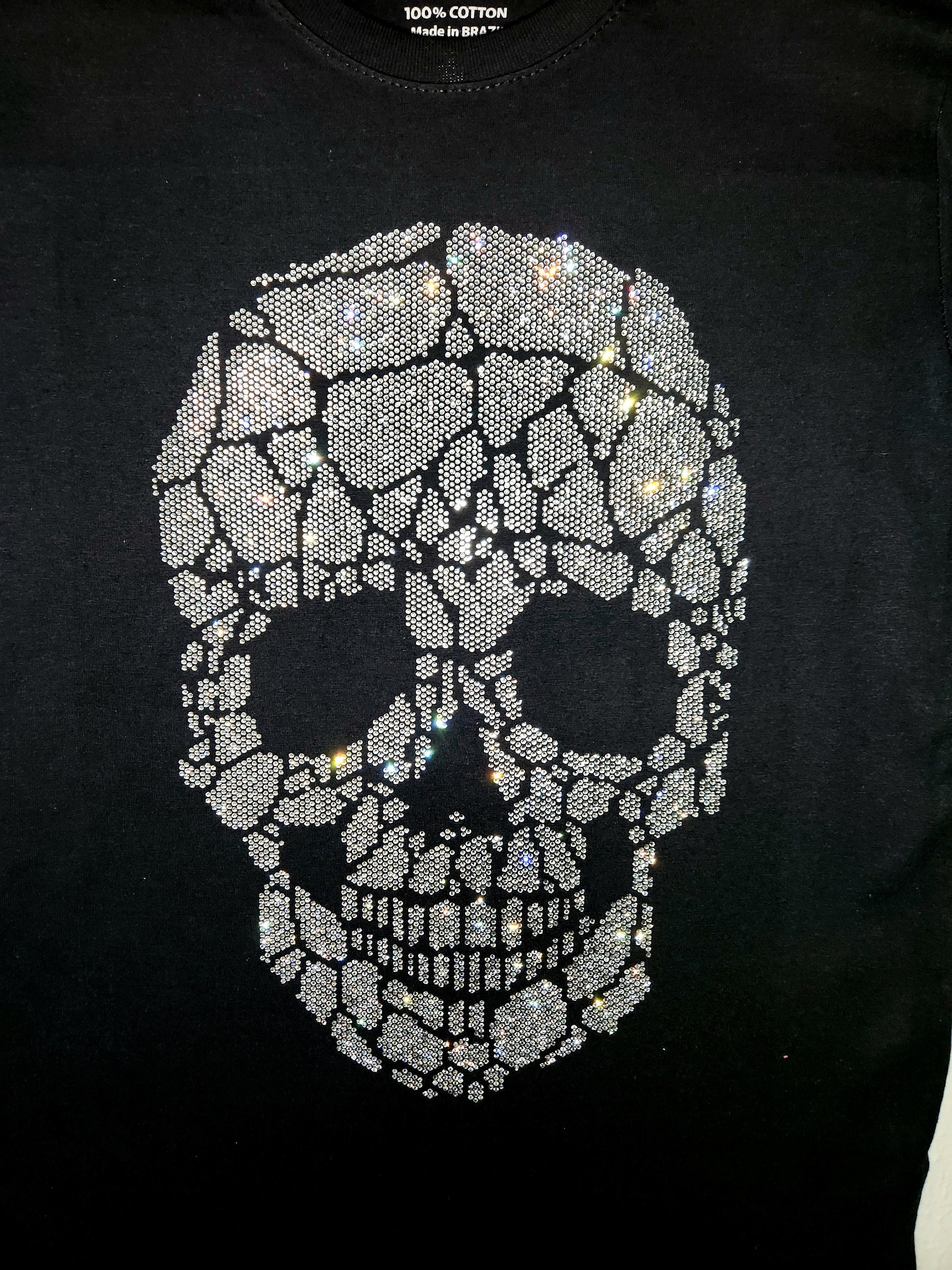 Rhinestone Skull T-Shirt: Women's Bling Halloween Tee