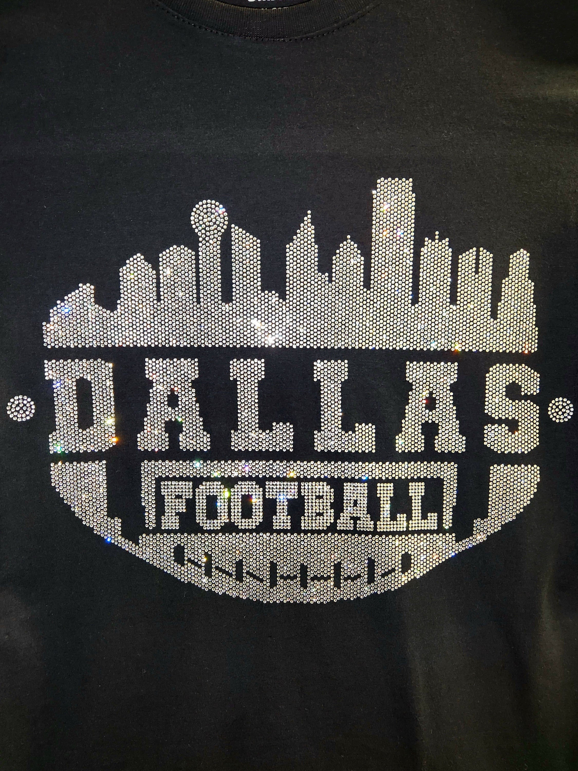 Dallas Football Rhinestone T-Shirt: City Silhouette Bling Secondary image