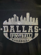 Dallas Football Rhinestone T-Shirt: City Silhouette Bling