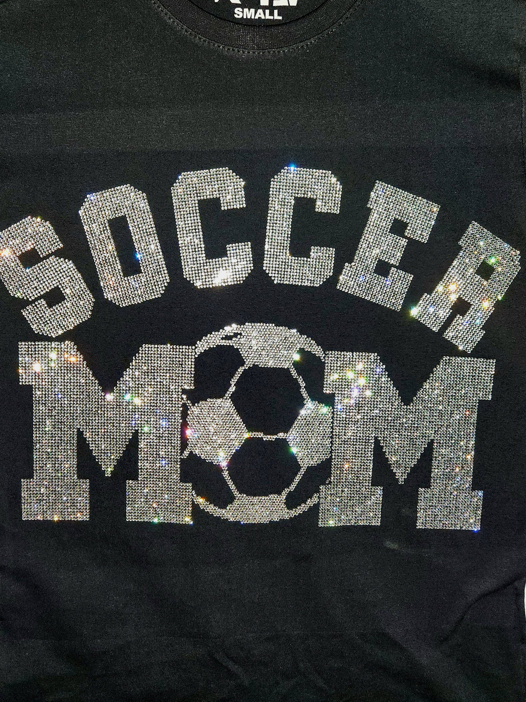 Soccer Mom Rhinestone Bling Bling Short Sleeve T-shirt