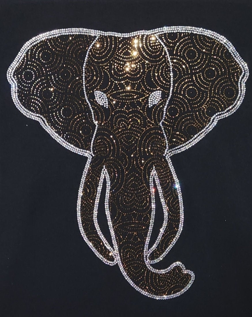 Rhinestone Elephant T-Shirt: Mandala Style Wildlife Tee Secondary image