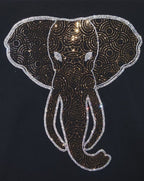 Rhinestone Elephant T-Shirt: Mandala Style Wildlife Tee
