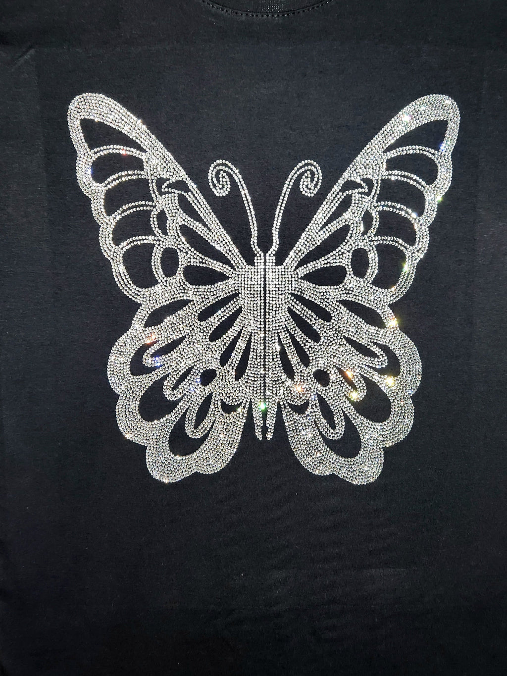 Rhinestone Butterfly T-Shirt: Elegant Spring Fashion Top