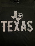Rhinestone Texas T-Shirt: State Map with Star, Western Tee