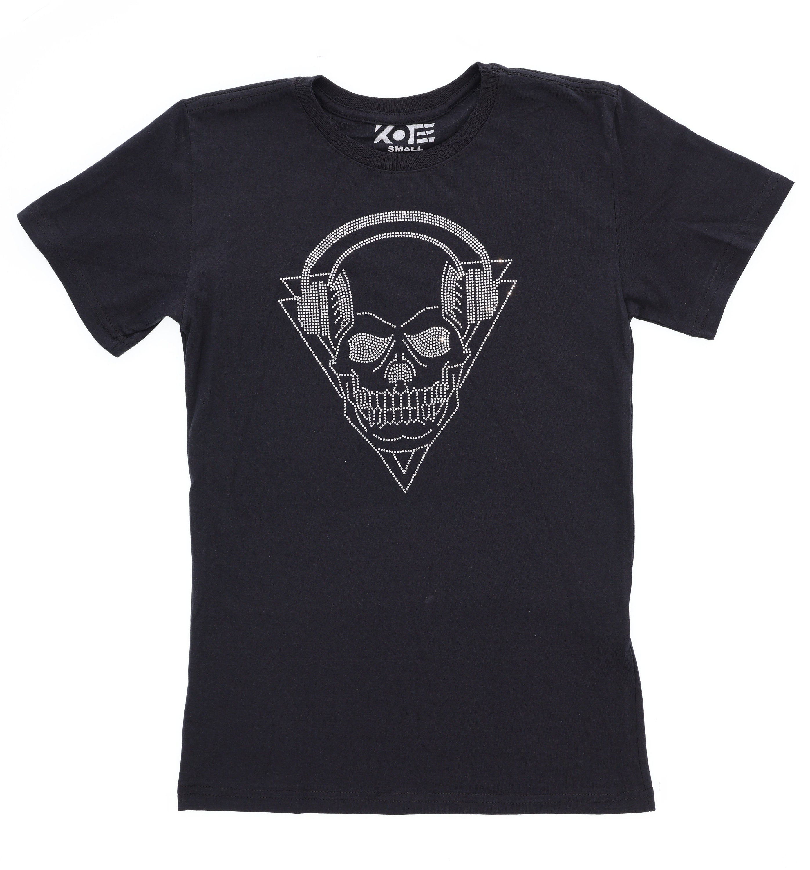 Rock and Roll Skull Rhinestone Bling T-Shirt, Unisex Gothic Outfit, Cool Design Shirt, Music Concert Tour Tee-Shirt, Festival Apparel