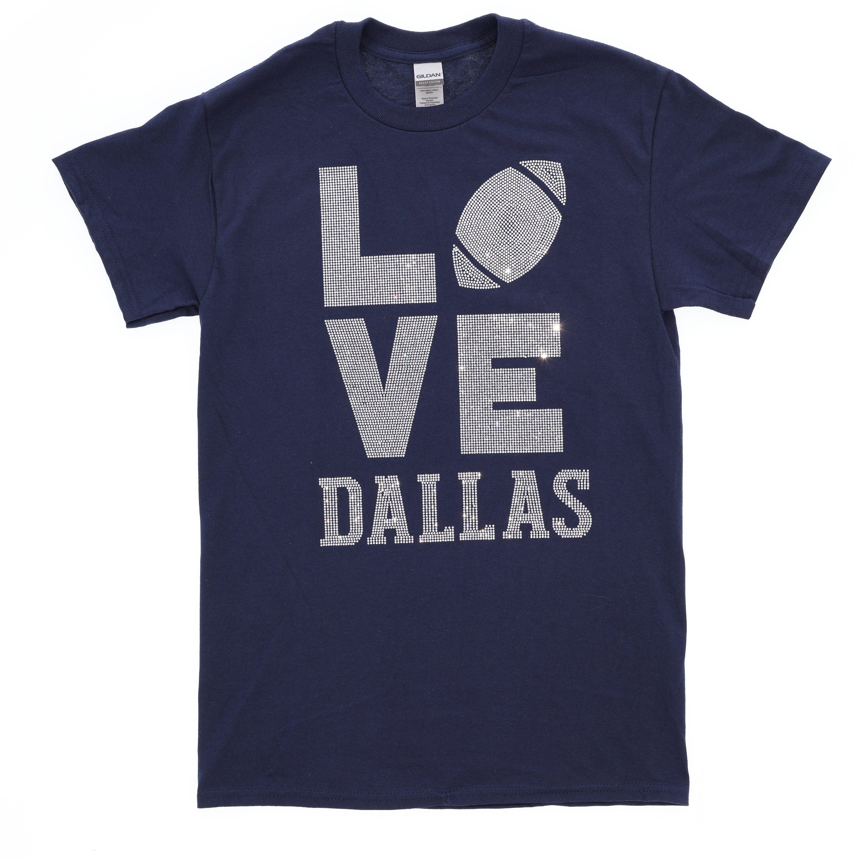 Dallas Shirt, Rhinestone T-shirt, Game Day Shirt, Womens Football Tshirt, Texas gifts, Bling Bling Tee, Dallas Football, Main image