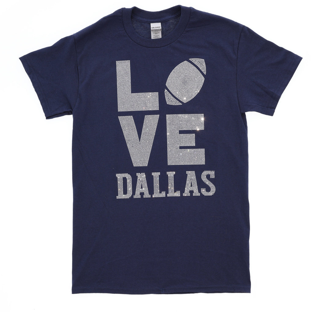 Dallas Shirt, Rhinestone T-shirt, Game Day Shirt, Womens Football Tshirt, Texas gifts, Bling Bling Tee, Dallas Football,