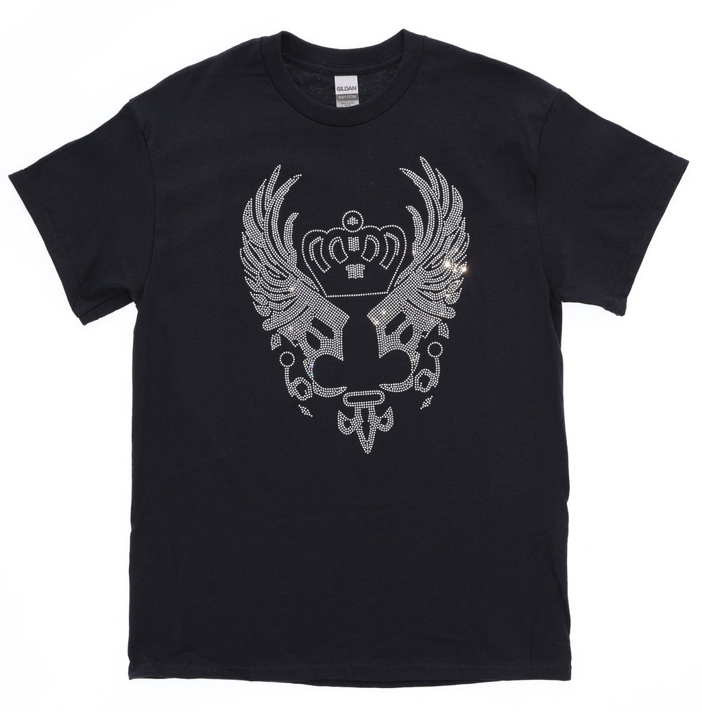 Rhinestone Eagle Wings Crown T-Shirt: Women's Bling Tee