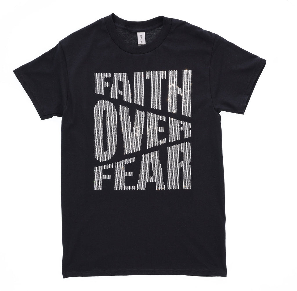 Faith Over Fear Rhinestone T-Shirt: Christian Unisex Apparel