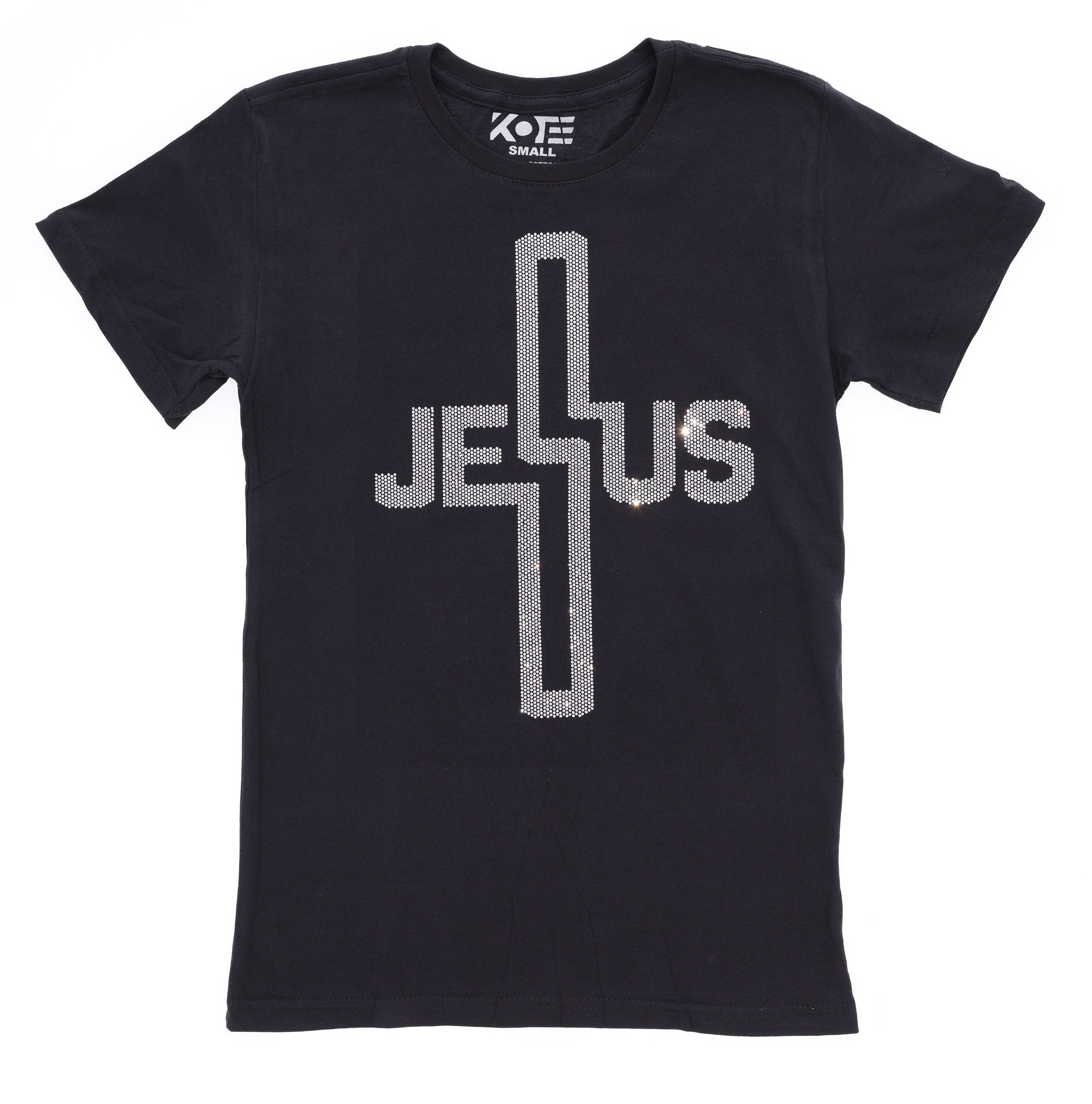 Rhinestone Jesus Cross T-Shirt: Christian Sparkle Apparel