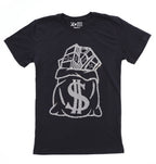 Rhinestone Money Bag T-Shirt: Wealth & Success Tee