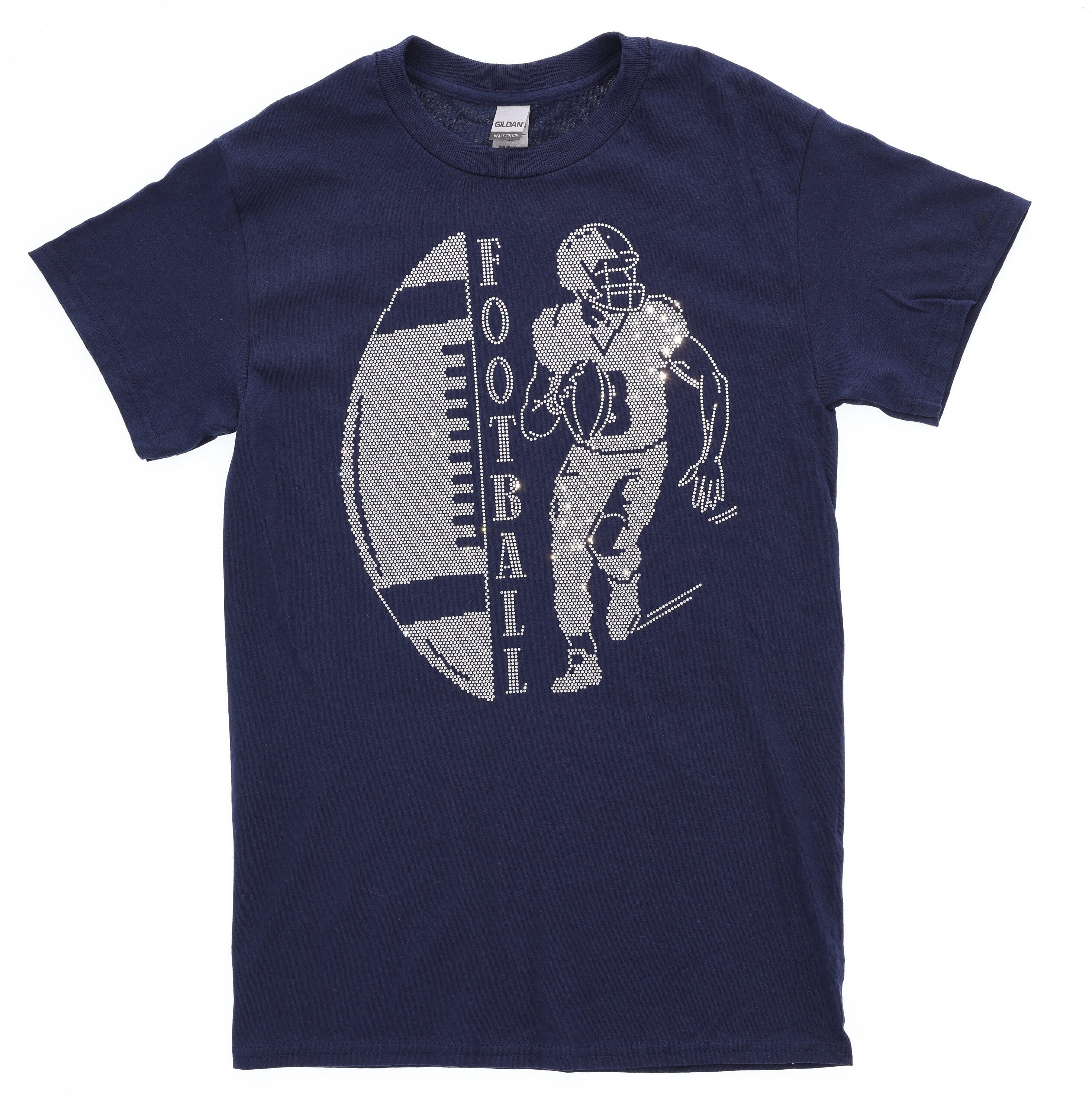 Rhinestone Football Player Shirt: Bling Team Spirit Tee Main image