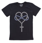 Rhinestone Heart Cross T-Shirt: Faith Hope Love Tee