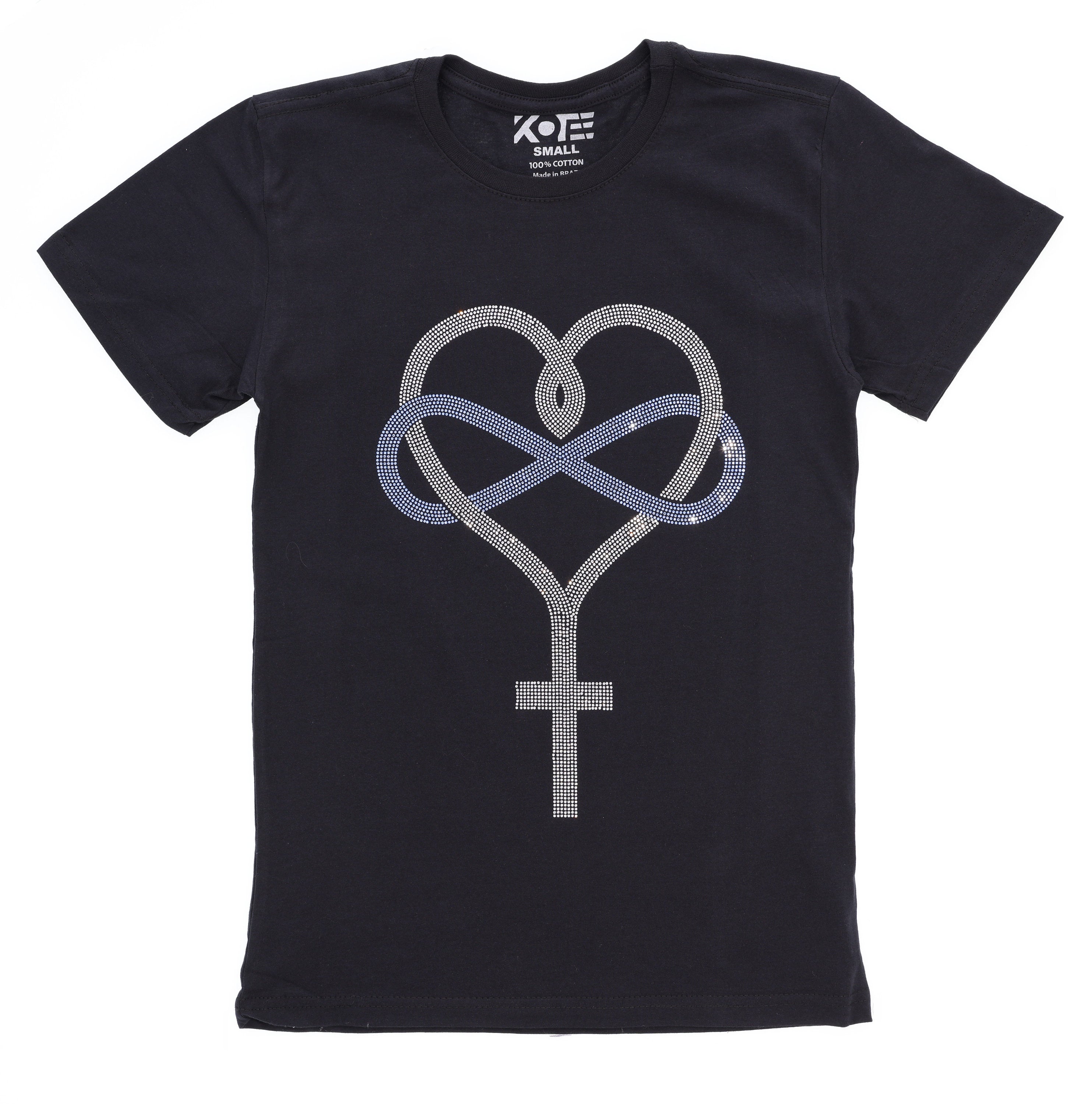 Rhinestone Heart Cross T-Shirt: Faith Hope Love Tee