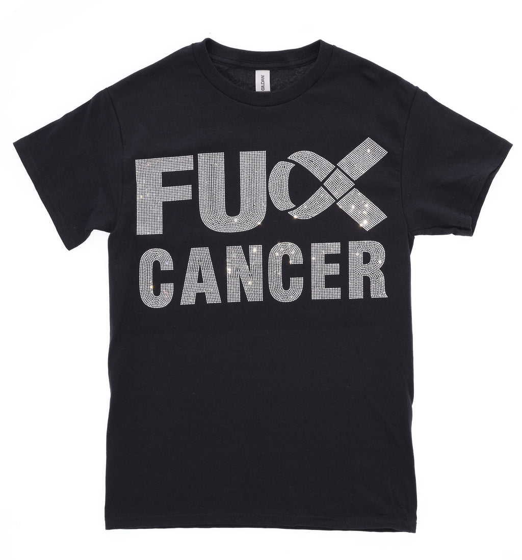 Rhinestone Cancer Awareness T-Shirt: Cancer Warrior Gift