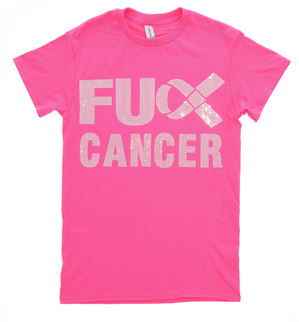 Rhinestone Cancer Awareness T-Shirt: Cancer Warrior Gift