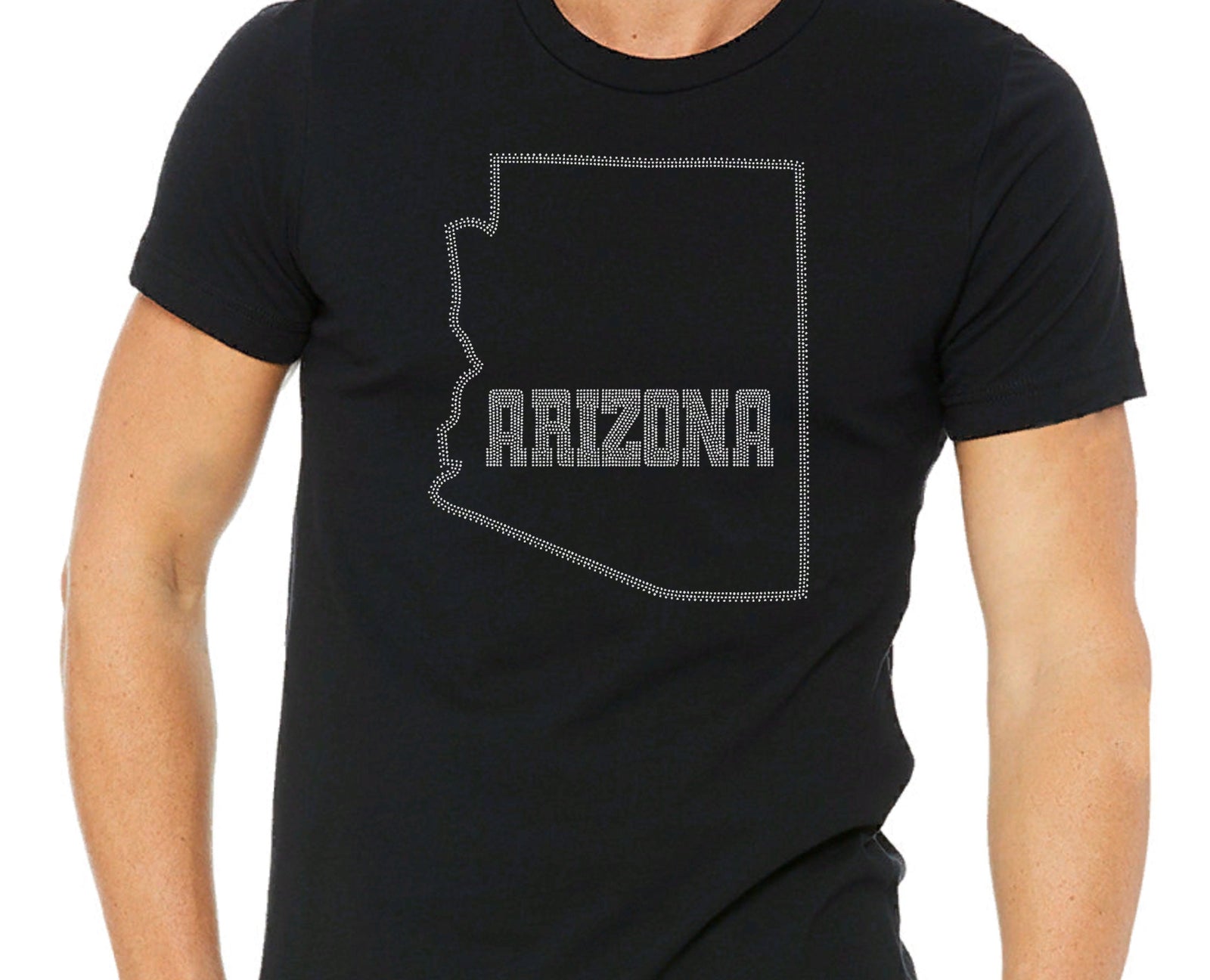 Arizona State Map Rhinestone T-Shirt: Arizona Pride Souvenir