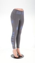 Custom Rhinestone Football Leggings: High Waist Yoga Pants with Pocket