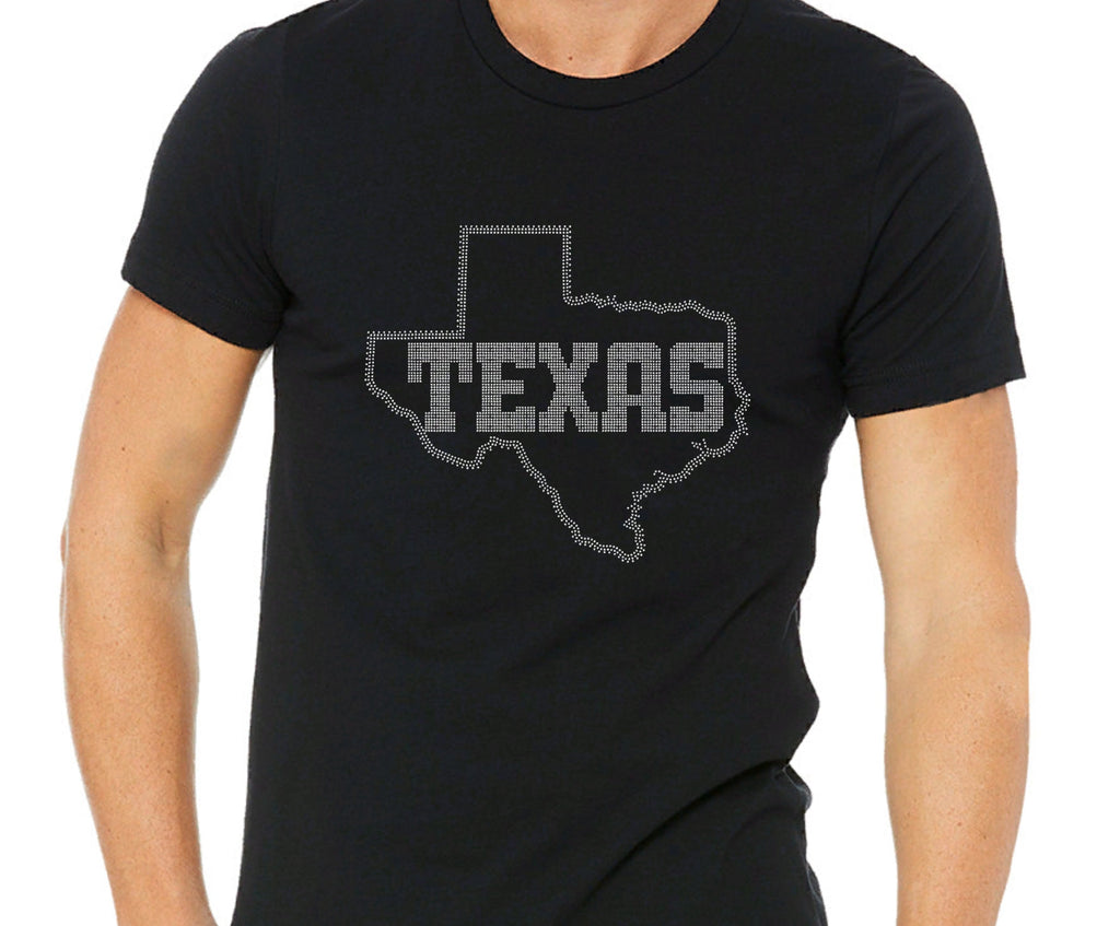 Texas Rhinestone T-Shirt: State Map Tee, Texan Pride