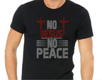 Rhinestone Christian T-Shirt: No Jesus No Peace, Faith Apparel