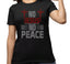 Rhinestone Christian T-Shirt: No Jesus No Peace, Faith Apparel