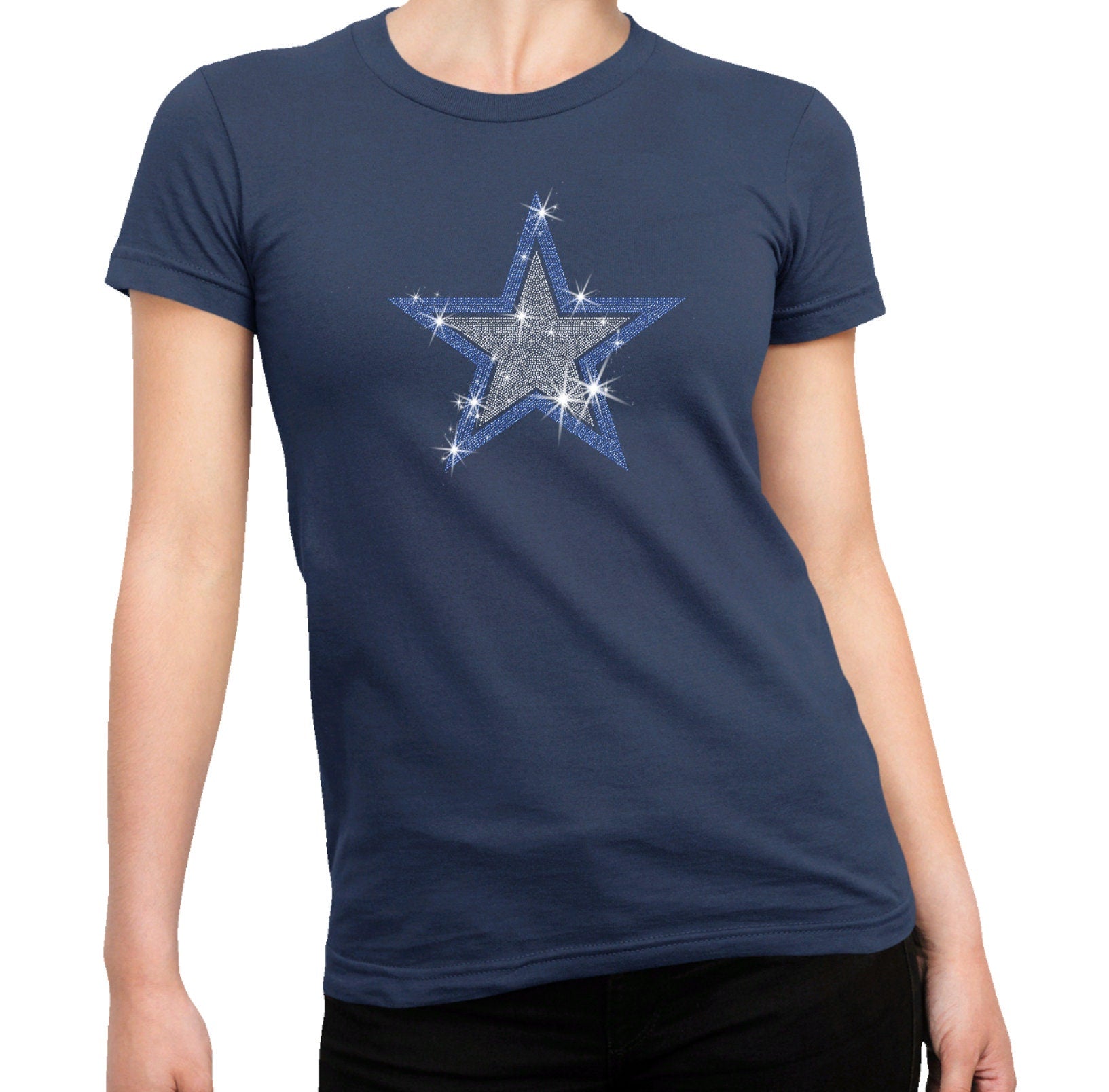 Dallas Rhinestone Star T-Shirt: Football Team Shirt