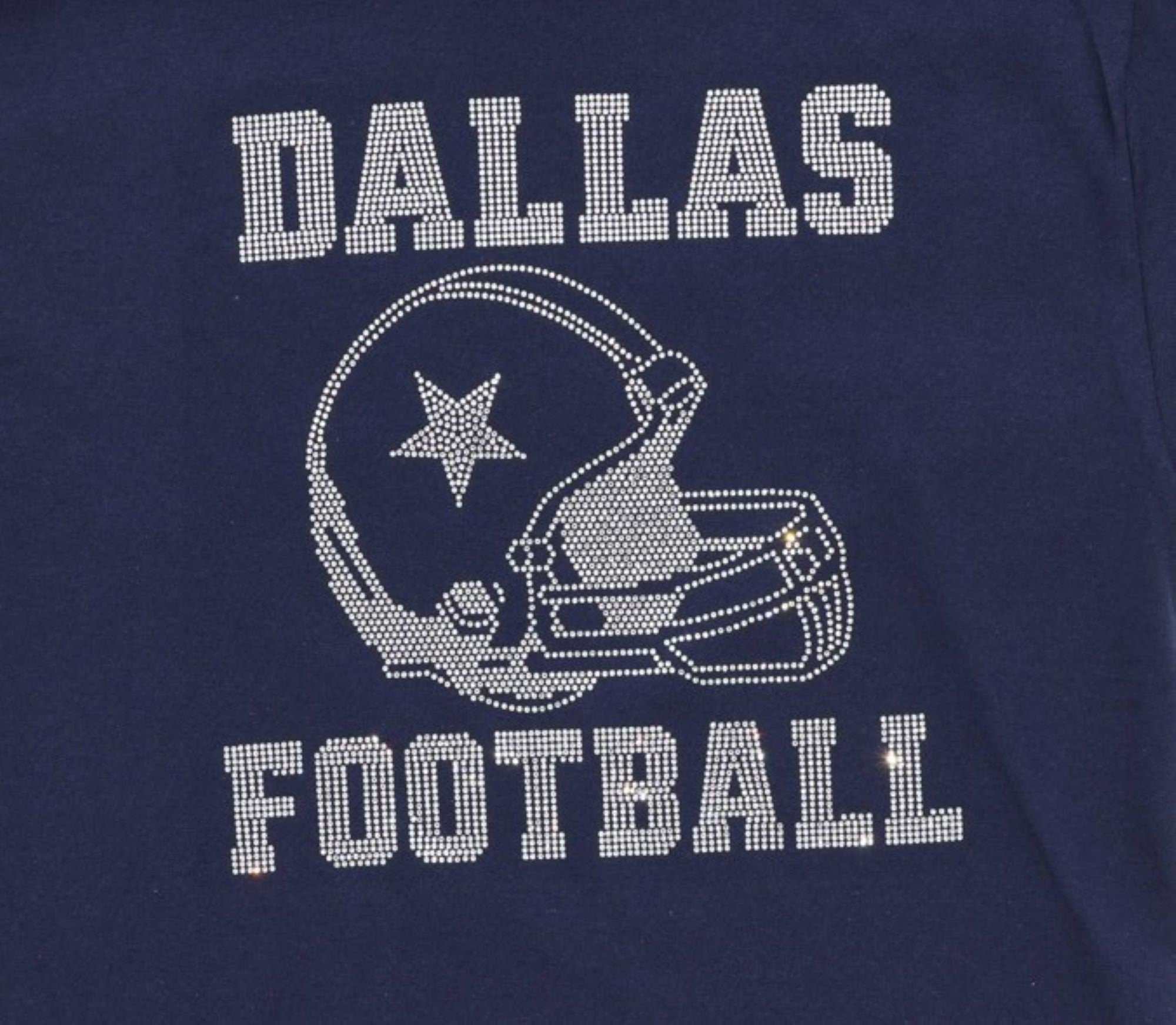 Dallas Rhinestone T-shirt, Football Game Day Shirt, Bling Bling Short Sleeve Tee, Dallas Shirt, Football Tee, Dallas Fans Gift Secondary image
