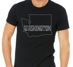Rhinestone Washington State Map T-Shirt: Retro Travel Souvenir