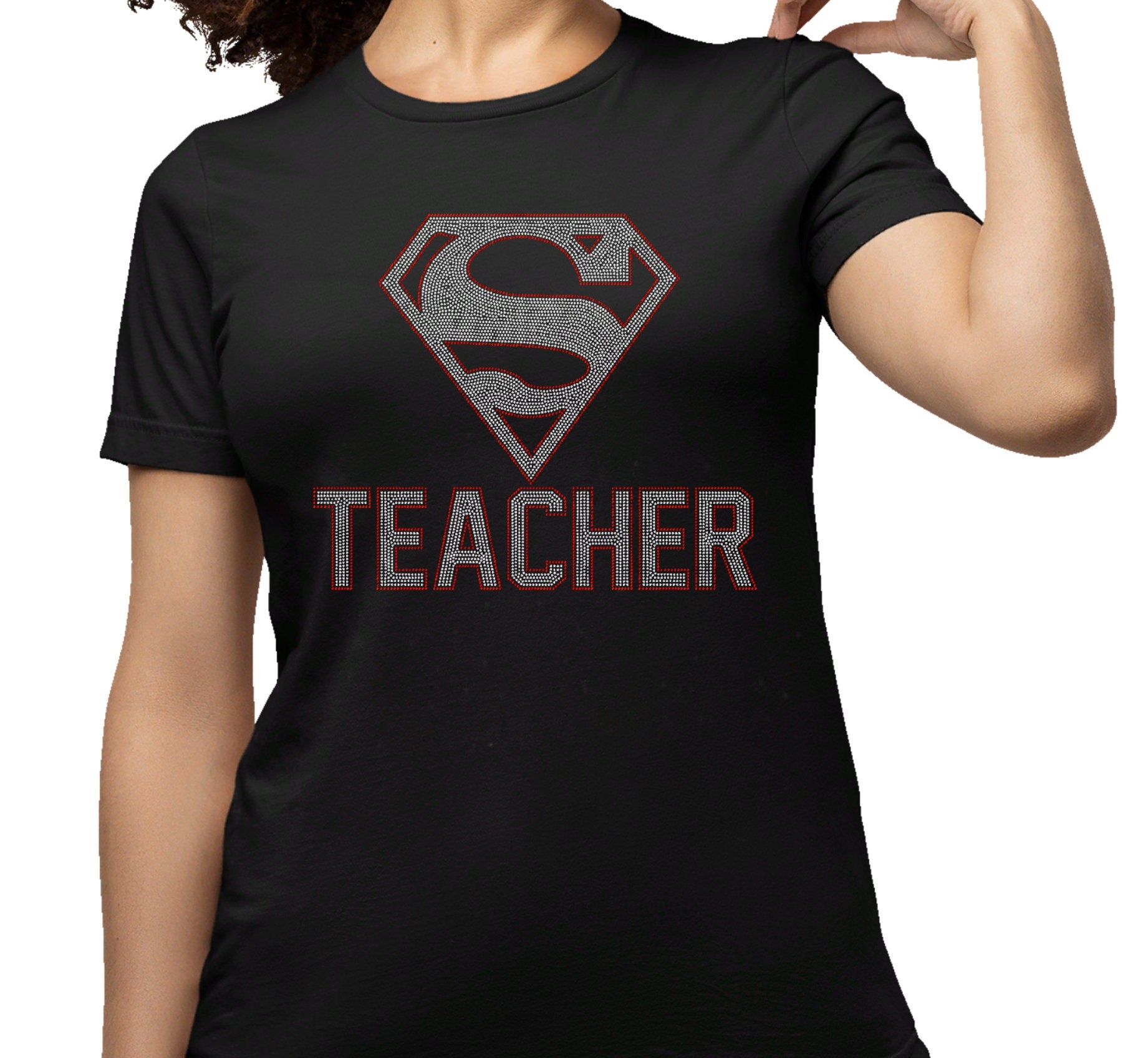 Super Teacher Rhinestone T-Shirt: Teacher Appreciation Gift Main image